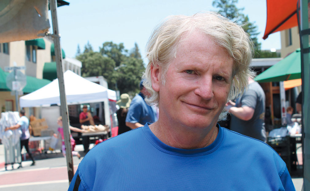 RawDaddy Food owner James Hall at the Sunday farmers market on California Avenue in Palo Alto