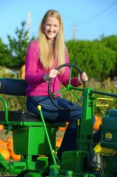 Jane on tractor blog