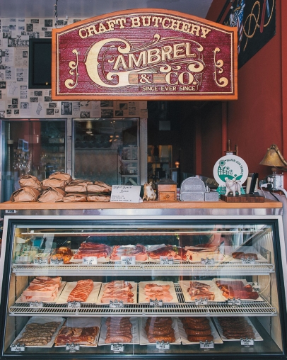 image of the storefront of local butcher Gambrel and Co