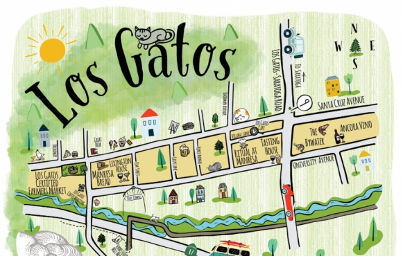 Los Gatos illustration by Gooseberry Designs