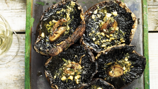 Grilled Mushrooms with Rosemary, Garlic, and Soy Butter