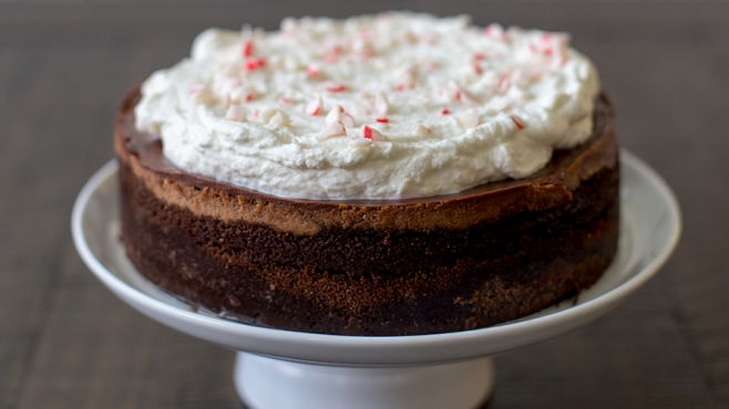 Holiday Peppermint Chocolate Cheesecake - Traditional Oven Baking