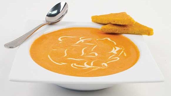 Creamy Red Bell Pepper-Chipotle Soup